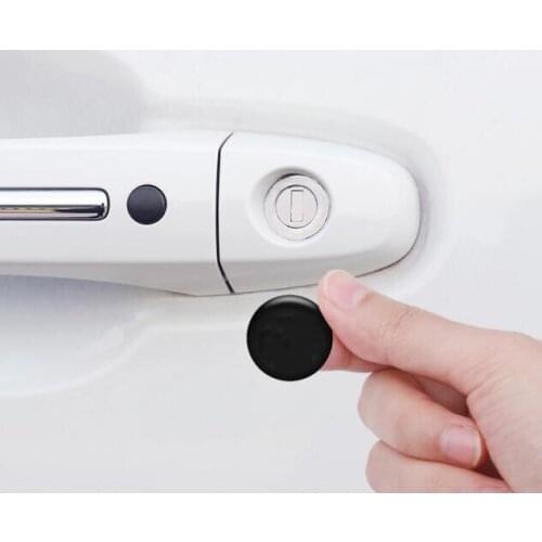 4Pcs Car Door Keyhole Protection Stickers for Renault Megane Scenic Laguna Espace Clio 1 Button