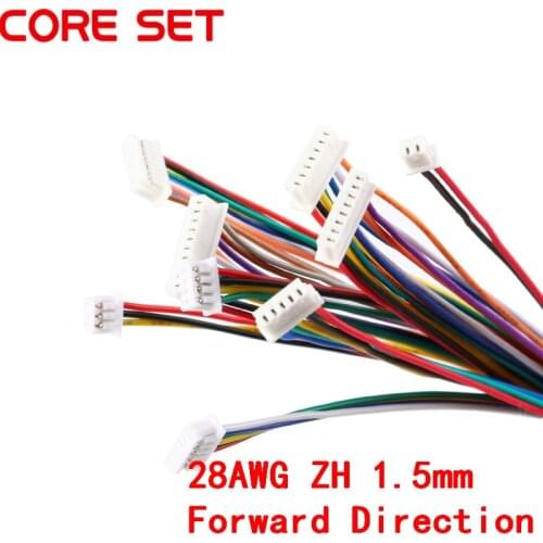 5Pcs Connector Wire Cable ZH 1.5mm 2/3/4/5/6/7/8/9/10 Pin Double Connectors Electronic Line Terminal Plug Forward Direction 10cm