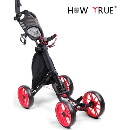 Outdoor Sports Accessories Four-wheel Golf Cart Aluminum Alloy Foldable Manual Golf Trolley