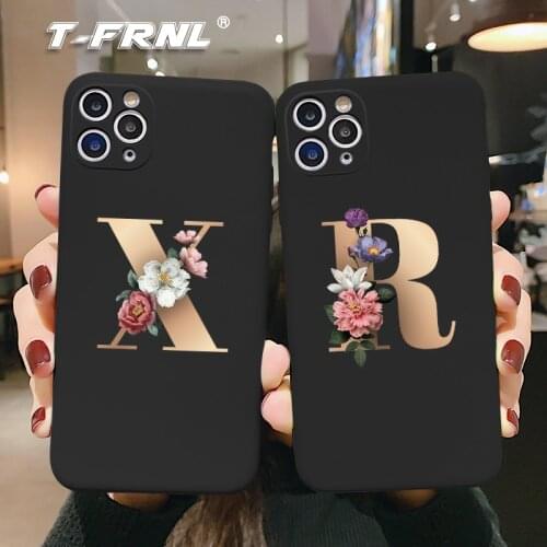 For iPhone XR case Customized Flowers and letters case for 6 6S 7 8 Plus 11 case Soft TPU for iPhone X XS Max case