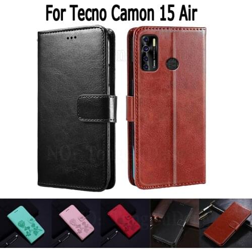 Cover For Tecno Camon 15 Air Case Etui Flip Wallet Stand Leather Book Funda On Tecno Camon15 Air Case Magnetic Card Phone Hoesje