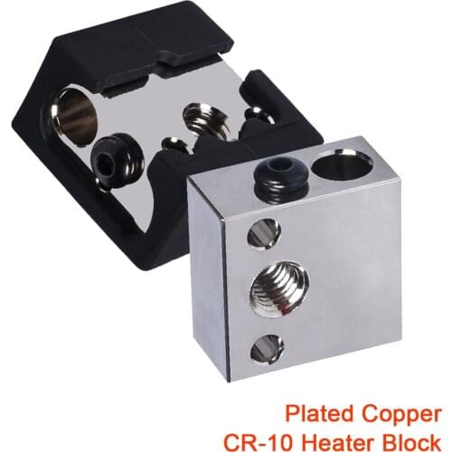 CR10 Heater Block High Quality Plated Copper MK8 Silicone Sock For 3D Printer Heated Hotend Ender3 CR10 Micro Swiss NozzleJ-head