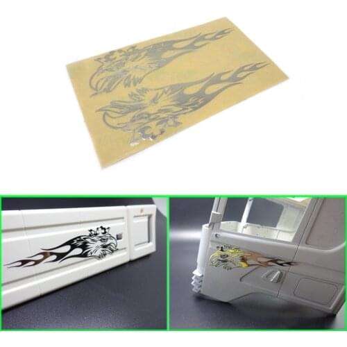 Flame Eagle Head Decoration Sticker for 1/14 Tamiya RC Truck Trailer Tipper Scania 470 620 730 Car Diy Parts