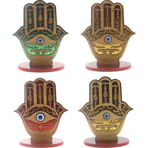 Wooden Crafts Ornaments Creative Gurbang Eid Ramadan Palm-shaped Home Decoration Wood Products Ornaments