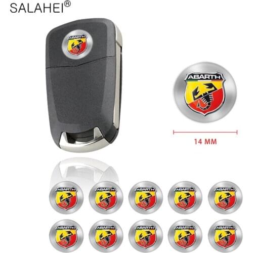 5/10Pcs Car Emblem Intelligent Key Decals For Fiat Punto 500 Stilo Ducato Palio Abarth Scorpion Auto Exterior Styling Decoration