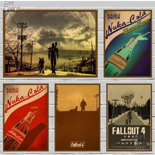 Fallout 4 Retro Kraft Paper Movie Poster For Home Art Decoration Posters