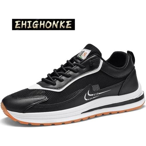 Four seasons mens leather casual sports shoes fashion trend running shoes youth breathable Forrest shoes outdoor promotion u78