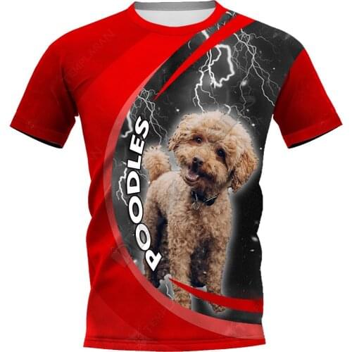 Poodles 3D Printed t shirts women for men Summer Casual Tees Short Sleeve T-shirts Short Sleeve Drop Shipping 02