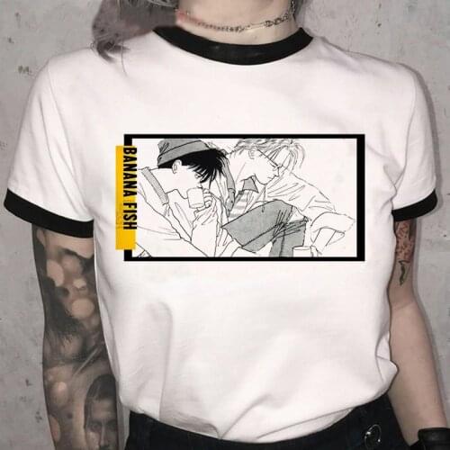 Banana Fish T Shirt Ullzang Cute Graphic Tshirt Women Kawaii Harajuku T-shirt Unisex Funny Cartoon Japanese Anime Top Tee Female
