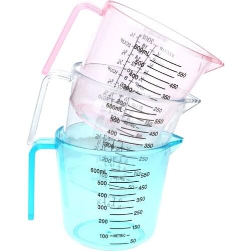 Hot New 600ml Plastic Measuring Cup Pour Spout Clear Scale Show Mug 12.5*10.6cm Suitable For Cooking And Cakes Dropshipping