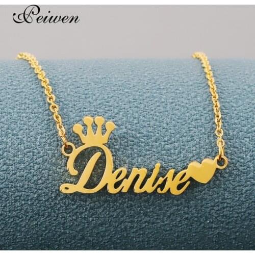 Personalized Name Necklace Stainless Steel Pendant Necklaces Custom Any Name Necklace Any Font Nameplate Link Choker Jewelry