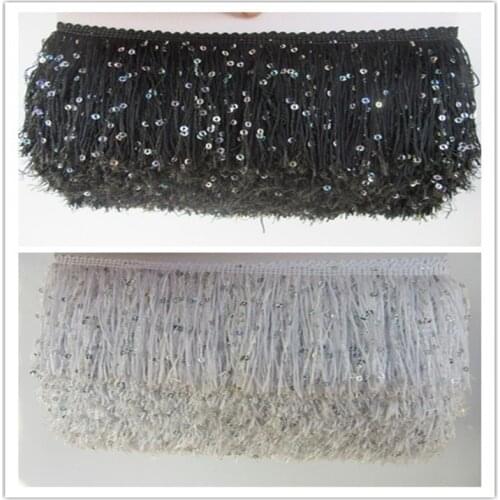 Fringe Tassel 5 Yards/Lot Polyester Trimming Tassel Dance Macrame Lace Ribbon Trim 10cm long Latin dress clothing decoration
