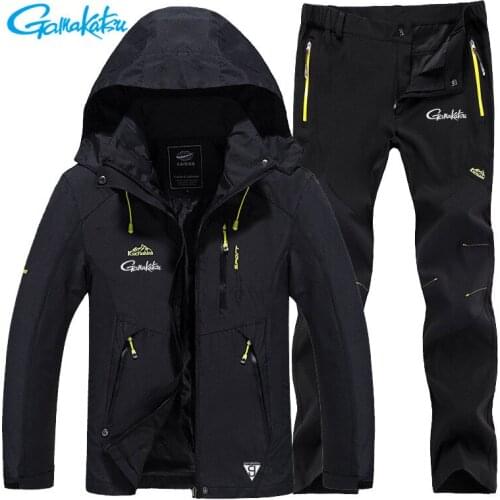 Gamakatsu Fishing Clothes Sets Outdoor Fishing Clothing 2020 New Winter Keep Warm Men Fishing Suit Breathable Fishing Jacket