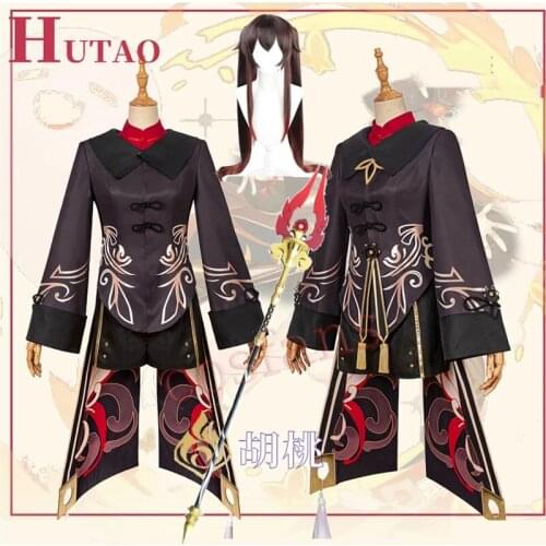Game Genshin Impact Hu Tao Cosplay Costume Anime Outfits Dress Halloween Carnival Women Girl Uniforms HuTao Cosplay Accessories