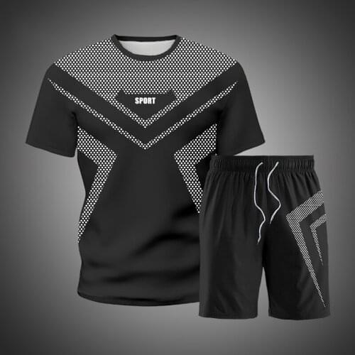 Summer Tracksuit for Men Shorts Sets 2021 New Gym Tshirt and Shorts Suit Sets Casual Clothing Men Sports Wear Mens Sweat Suits