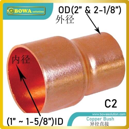 Copper bushes OD to ID is used to connecting discharge & suction pipes to common suction & discharge pipes in compressor racks