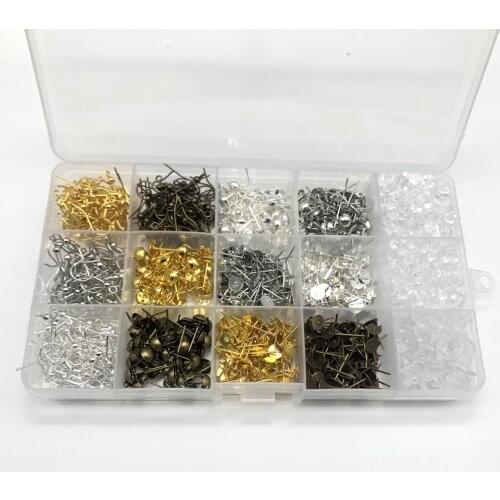 DIY Jewelry Findings Kit Ear hook Clasps Hypo Rubber Earring Backs Stopper Flower Bullet Big Pads and Tube for Jewelry Making