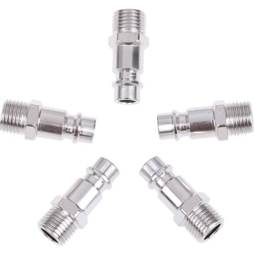 New Arrival 5pcs Copper Iron Euro Air Line Hose Fitting 1/4" Quick Release Air Compressor Connector 33x11mm
