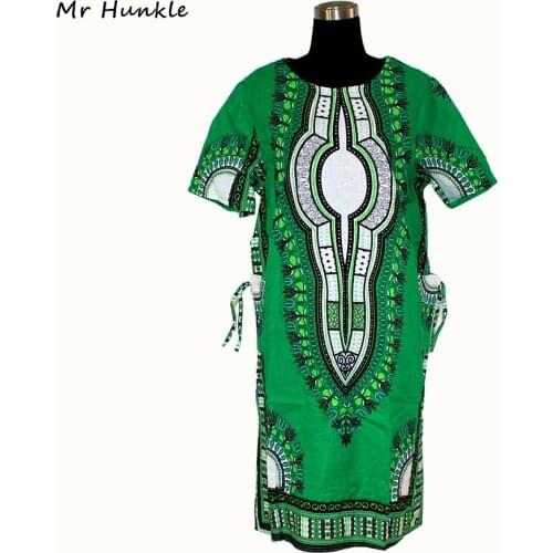 Mr Hunkle Size L,XL,XXL Dashiki Dresses 100% Cotton African Print Dashiki Clothing Loose Dashiki Dress For Women