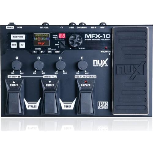 NUX MFX-10 Multi-Effects Processor Guitar Pedal, 55 Effect types, AUX-in, LCD DisplayDrum Recorder 55 Effect 72 Preset