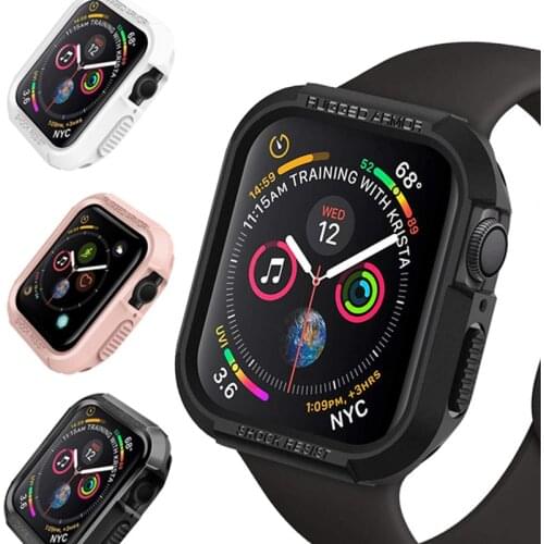 Rugged Armor watch case for Apple Watch series 6 SE 5 4 iwatch band 44mm 40mm Variation Shockproof Protective cover Accessories