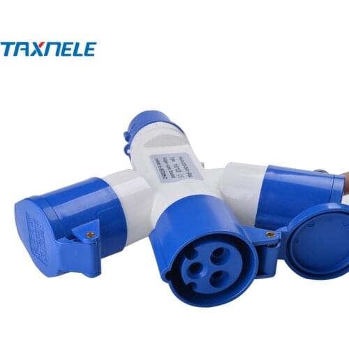 Industrial Multi-functional 3 Pin 16A 220V 2P+E 1 Plug 3 Connnector Waterproof Dustproof IP44 Three-way Plug Socket