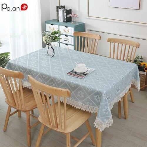 Pa.an Table Cloth Rectangular Dinning Table Cover Cofee Table Decor Lace Fabric Tablecloth Dust-proof Cover Wedding Decoration