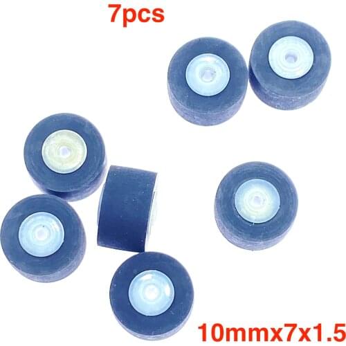 7pcs 10mmx7x1.5 press wheel belt pulley rubber audio pressure recorder cassette deck pinch roller tape recorder Stereo player