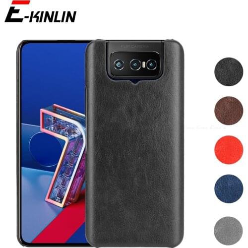 Luxury Litchi Leather Skin Back Cover For Asus Zenfone 7 Pro ZS671KS ZS670KS Ultra Thin Slim Plastic Phone Case