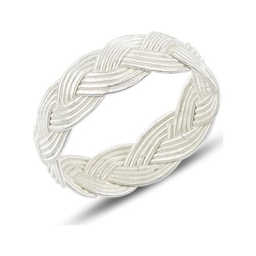 Silverlina Silver Kazaziye Hand Knitting Ring