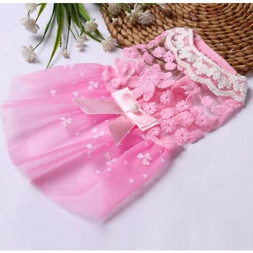 Pet Dog Flower Gauze Dress Skirt Puppy Cat Princess Lace Clothes Apparel Dress For Dogs Dog Costume Pet Clothes Cat Pet Supplies