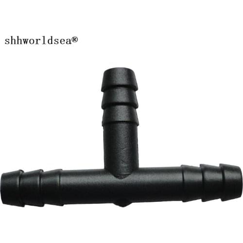 Shhworldsea auto clip and fastener tubing hose tee connectors barbed on all ends tree hole same inner dia nylon black