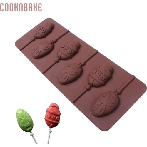 COOKNBAKE DIY Silicone Mold For Lollipop Easter Bunny Eggs Design chocolate mold for home CDSM-591