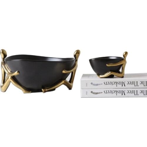 Modern simple ceramic figurine basin decoration fashion light luxury dining room living room model room home crafts ornaments