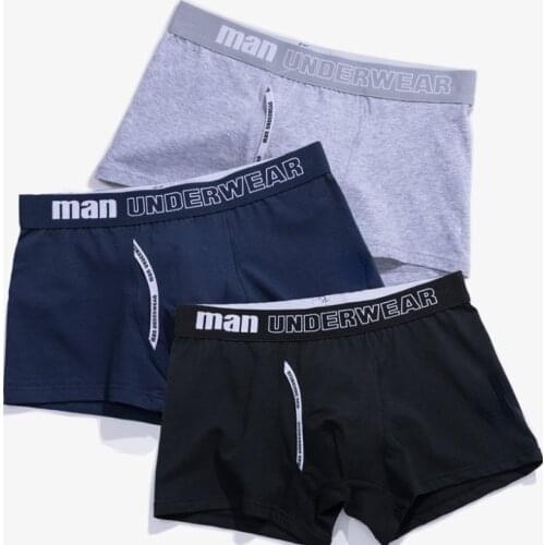 Fashion 3pcs Boxer Mens Underwear Men Cotton Underpants Male Pure Men Panties Shorts Underwear Boxer Shorts Cotton Solid