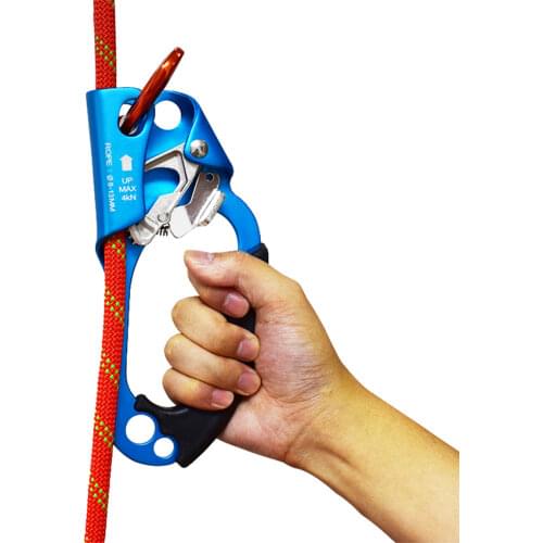 Hand Ascender, Left/ Right Hand, Rock Climbing Tree Arborist Rappelling Gear Equipment Rope Clamp for 8-12MM Rope, 4KN Load