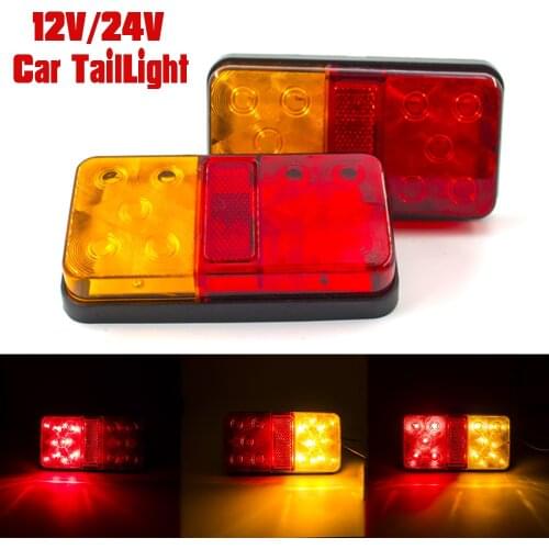 Pair 10 LED Truck Car Trailer Rear Tail Light Brake Stop Turn Signal Indicator Lamp Lorry Caravan Van Bus12V 24V 12-80V