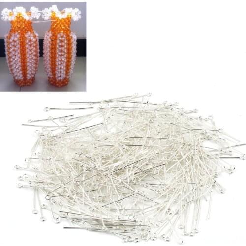 Iron Silver Plated Package 9 shaped pin eye pin DIY earrings necklaces