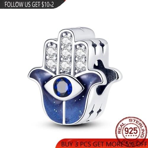 2021 NEW 925 Sterling Silver Blue Demon Eye Beads Charms Fit Original Pandora Bracelet&Bangle Making DIY Women Jewelry Gift