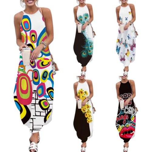 2021 Fashion Women Dresses Summer Halter Print Sleeveless Ruffles Bandag Beach Mini Dress Streetwear Sundress Vestidos Casuales