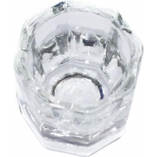 Octagonal Shape Glass Cup Dappen Dish Container for Arcylic Nail Art Liquid Powder