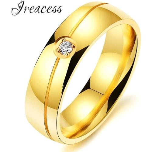 2018 New Stainless Steel Ring For Women Vintage Wedding Titanium Wedding Rings Fashion Gold Silver Color Jewelry Gift