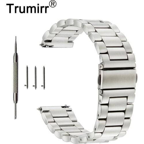 22mm Stainless Steel Watchband Quick Release Strap for LG G Watch W100 / W110 / Urbane W150 Belt Bracelet Black Rose Gold Silver