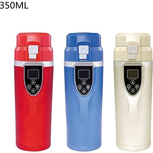 350ML LCD Display Can Adjust The Temperature Controllable Car Electric Heating Cup At Will Coffee Mug Kettle Heater 12V/24V