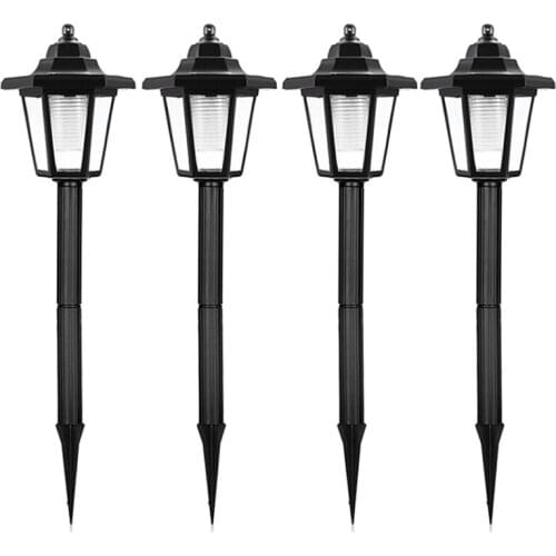 4Pcs Led Garden Lamp Solar Powered Hexagonal Pathway Night Light Ip65 Waterproof Outdoor For Garden Landscape Yard Patio