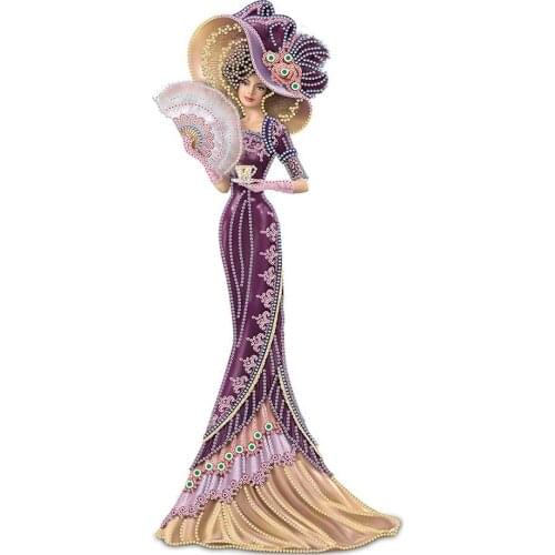 5D Diamond Painting Lady Partial Drill Special Shaped Crystal Rhinestone Women Diamond Art Kits for Adults and Kids Home Decor