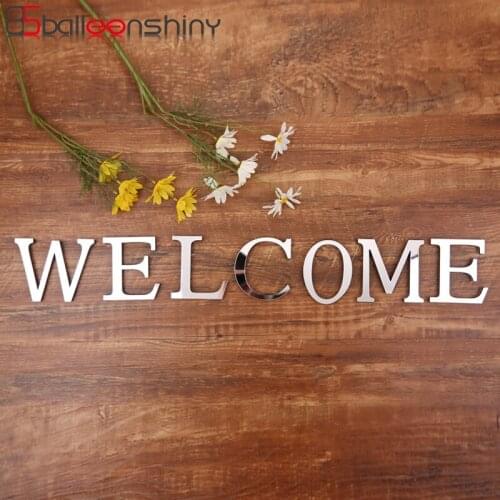 BalleenShiny Acrylic 26 English Letters Mirror Surface Wall Sticker Living Room Bedroom Decoration Strong Adhesive Office Decals