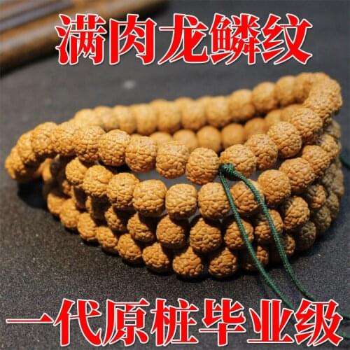 Little Vajra Bodhi Bracelet 108 Original Seed Five-Petal Full of Flesh Dragon Scales Buddha Beads Men and Women