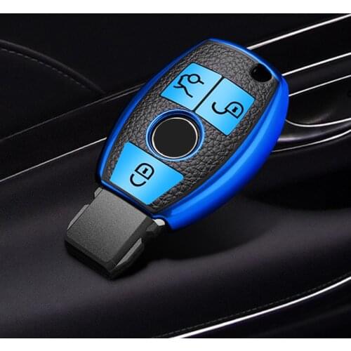 Car Key Case Cover Key Bag For Mercedes Benz A B C S Class AMG CLA GLC GLA W221 W204 W205 W176 Holder Shell Keychain Accessories