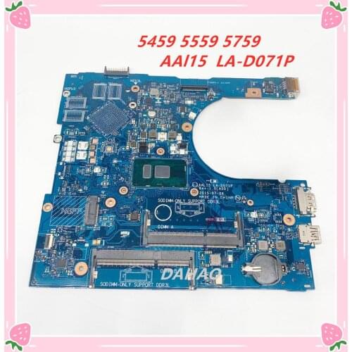 CN-0PW46V PW46V FOR Dell INSPIRON 15 5559 Laptop Motherboard AAL15 LA-D071P REV:1.0(A00) SR2EV(3855U) DDR3L m 100% fully tested